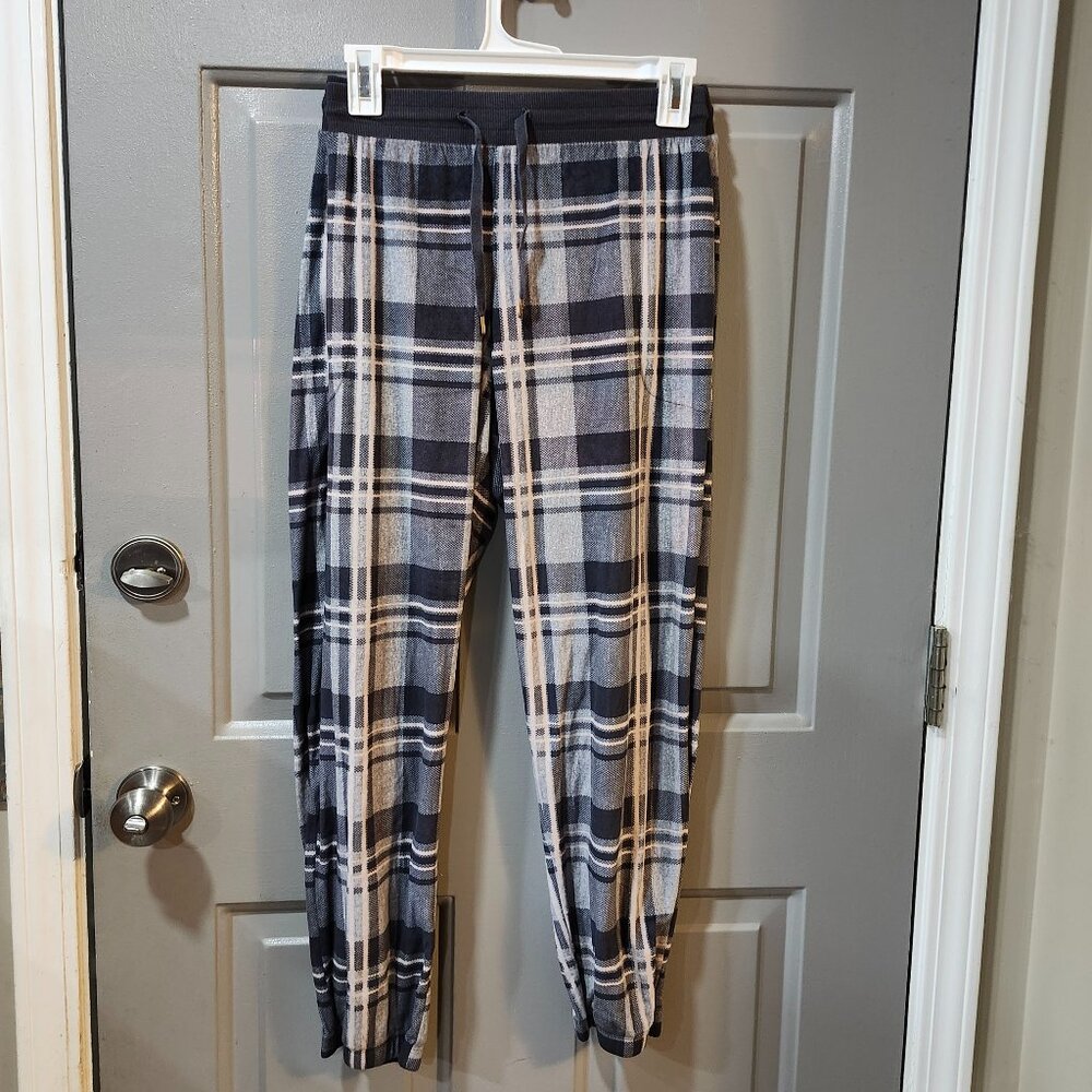 Women's Plaid Pajama Pants with Tie - Size Large